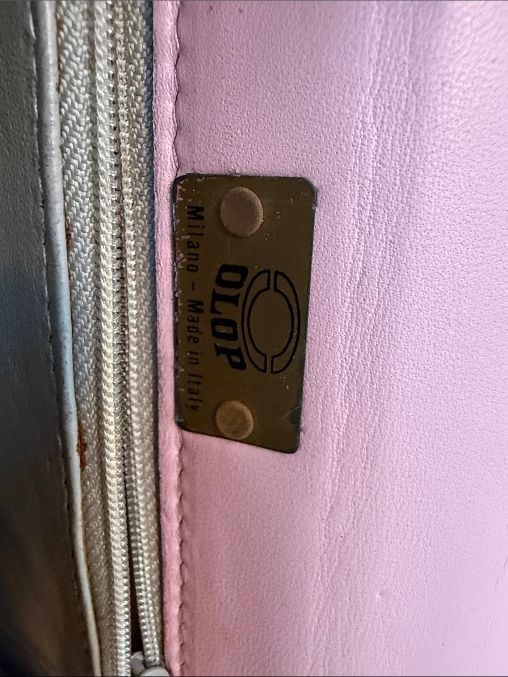 Vintage Olop genuine crocodile Top-Handle Bag in Dusty Rose